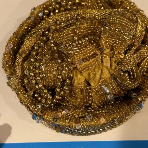 Hand Crafted Gold Beaded Clutch - Picture 10 of 13